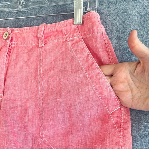 TOMMY BAHAMA Sea Glass Shorts 100% Linen Preppy Coral Pink Size 2 - Picture 4 of 12